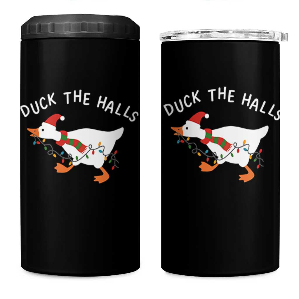 Funny Christmas Silly Goose 4 in 1 Can Cooler Tumbler Funny Duck the Halls - Wonder Print Shop