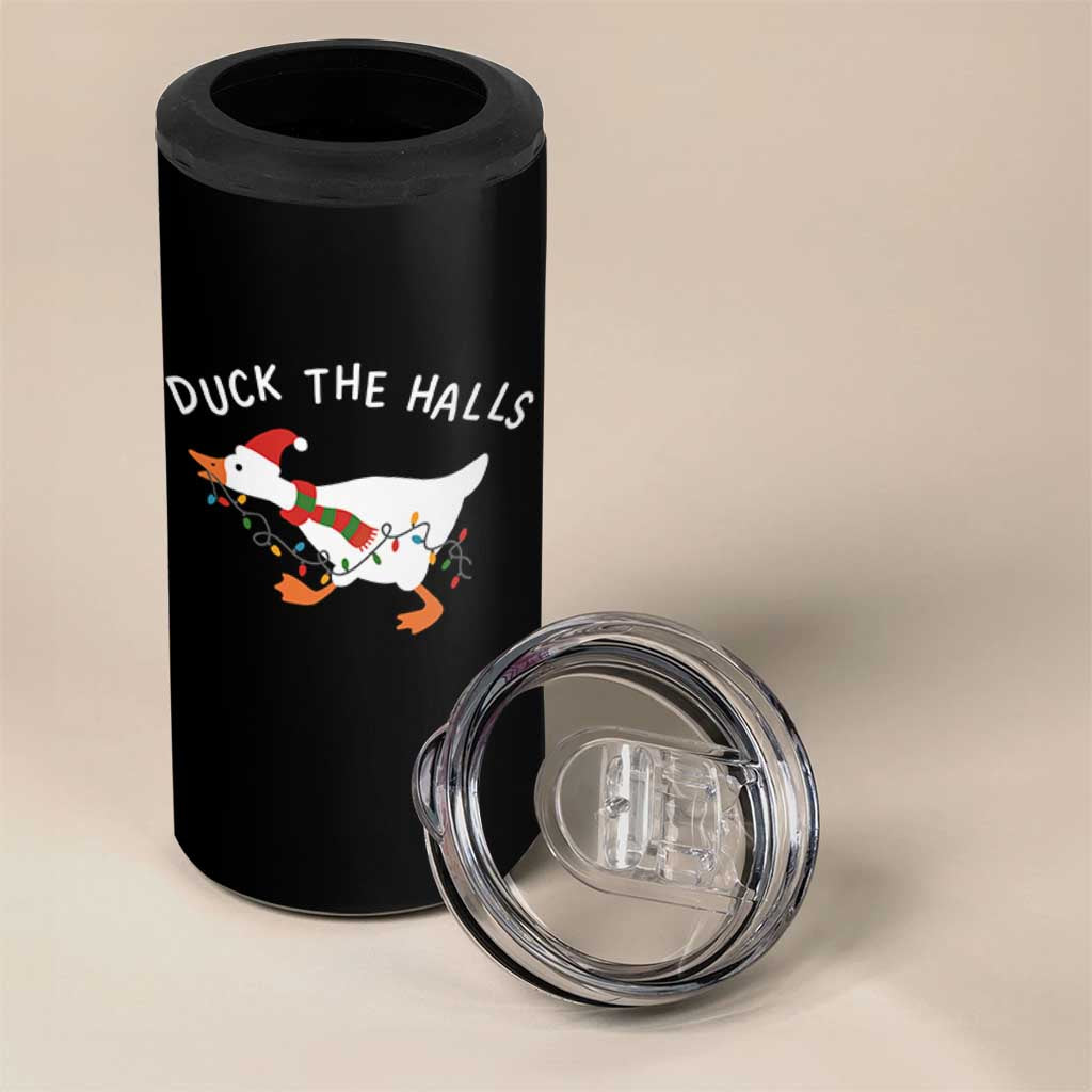 Funny Christmas Silly Goose 4 in 1 Can Cooler Tumbler Funny Duck the Halls - Wonder Print Shop