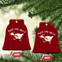 Funny Christmas Silly Goose Ceramic Ornament Funny Duck the Halls - Wonder Print Shop