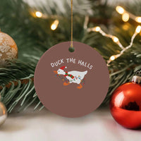 Funny Christmas Silly Goose Ceramic Ornament Funny Duck the Halls - Wonder Print Shop