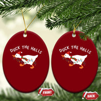 Funny Christmas Silly Goose Ceramic Ornament Funny Duck the Halls - Wonder Print Shop