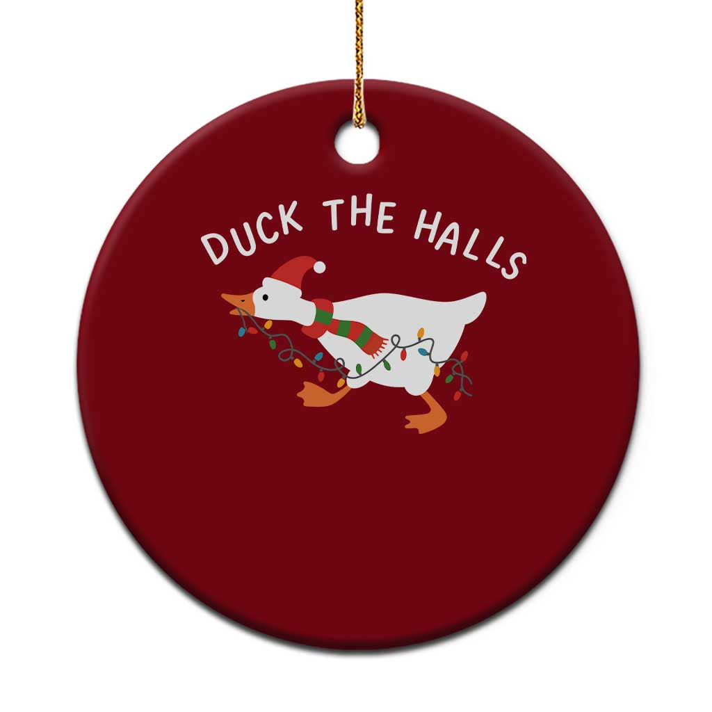 Funny Christmas Silly Goose Ceramic Ornament Funny Duck the Halls - Wonder Print Shop