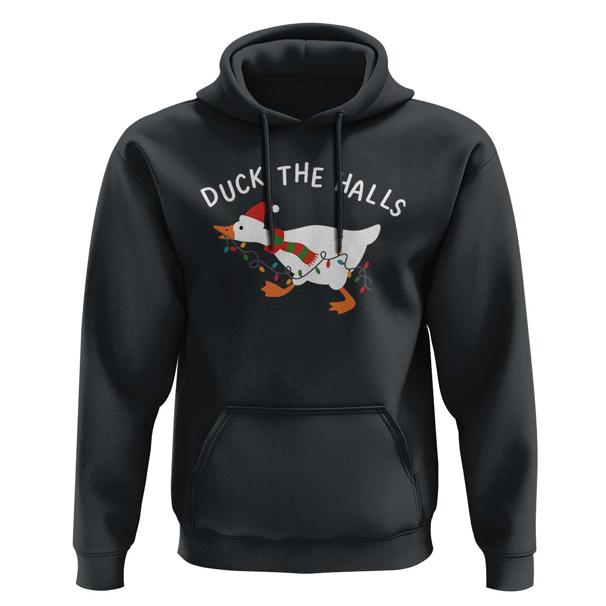 Funny Christmas Silly Goose Hoodie Funny Duck the Halls - Wonder Print Shop