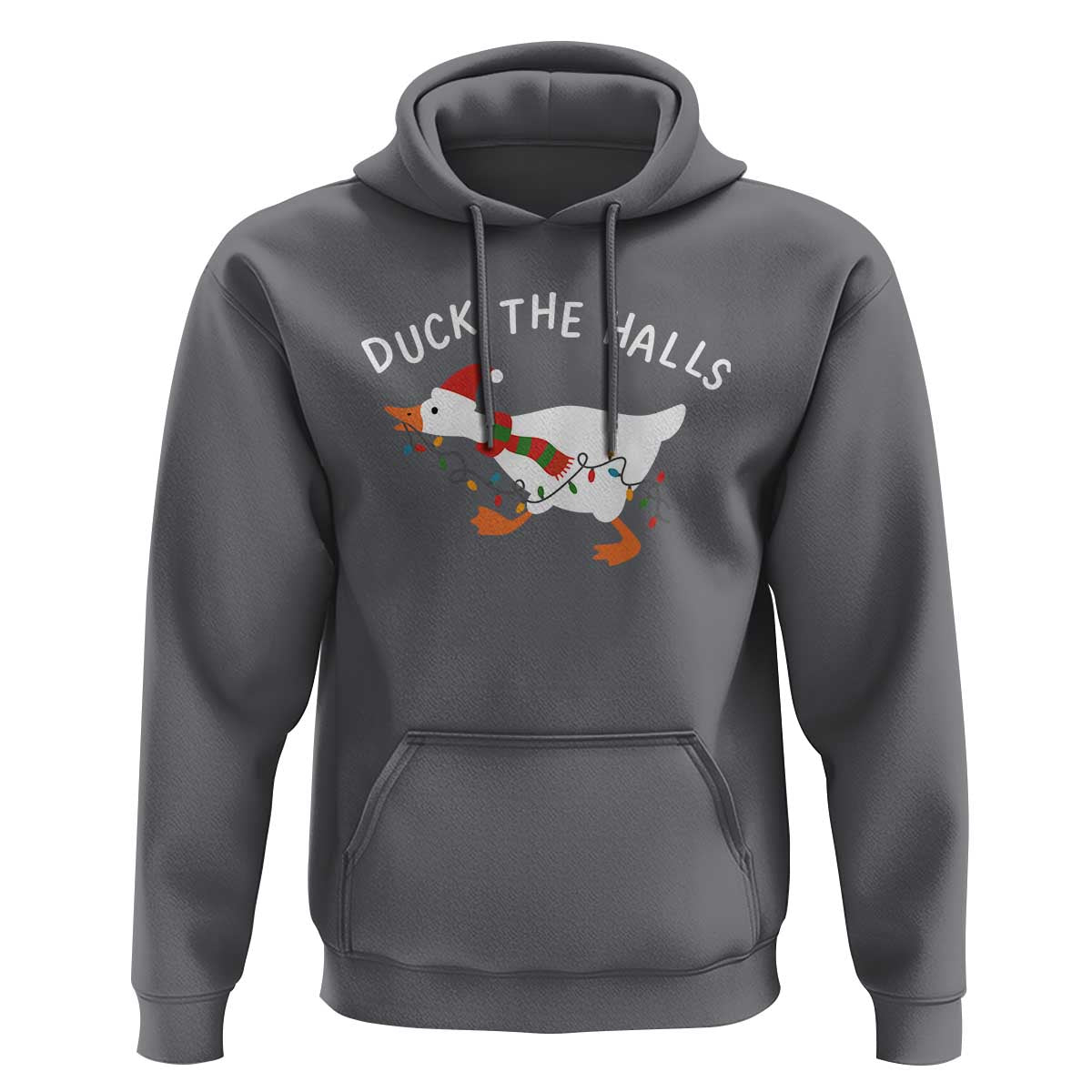 Funny Christmas Silly Goose Hoodie Funny Duck the Halls - Wonder Print Shop