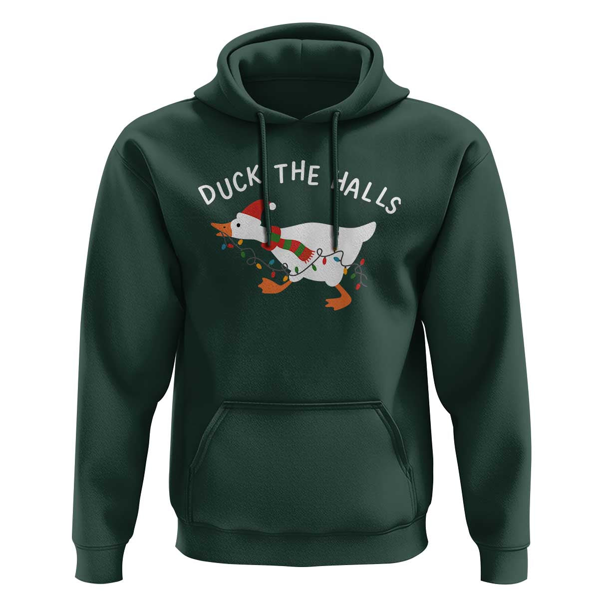 Funny Christmas Silly Goose Hoodie Funny Duck the Halls - Wonder Print Shop