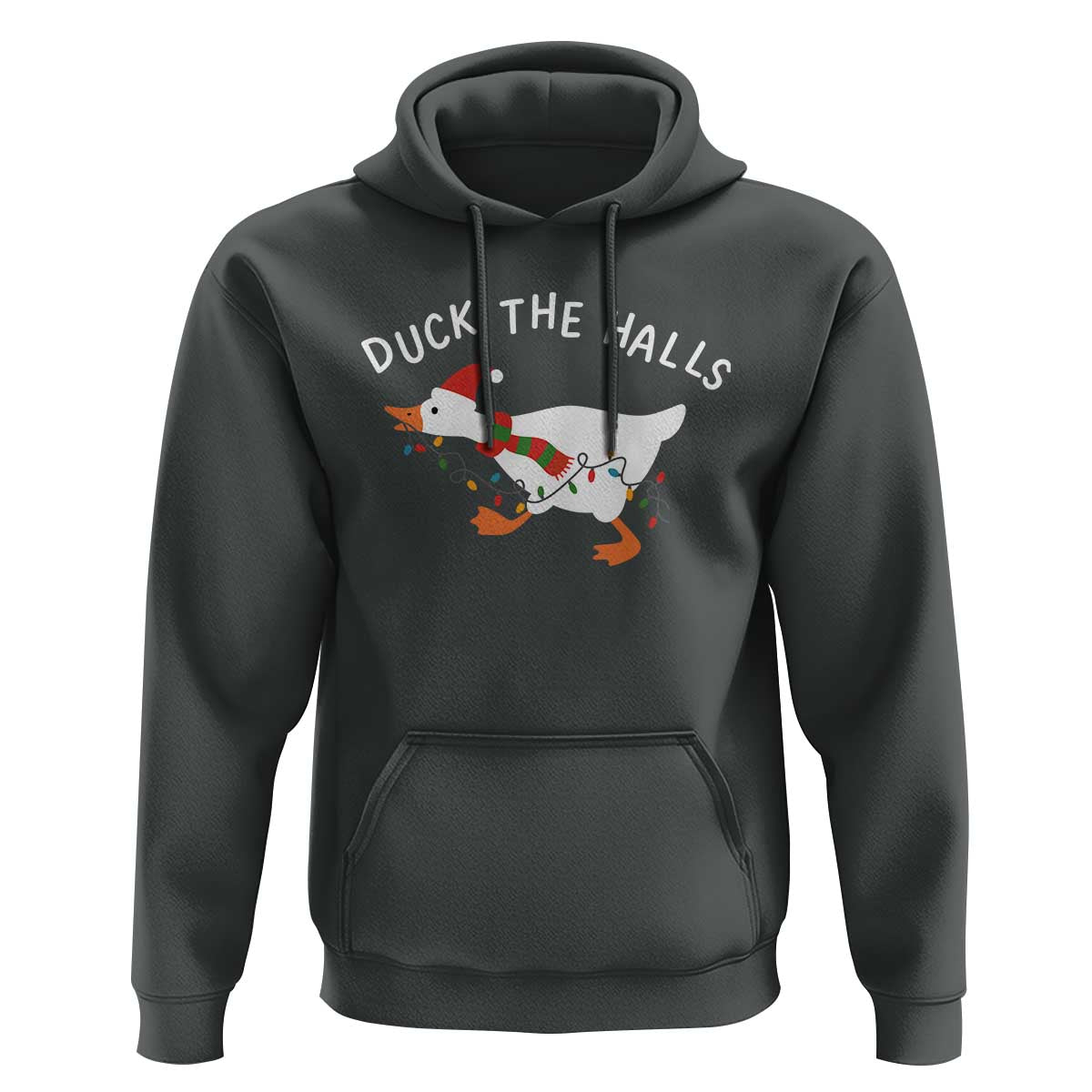 Funny Christmas Silly Goose Hoodie Funny Duck the Halls - Wonder Print Shop
