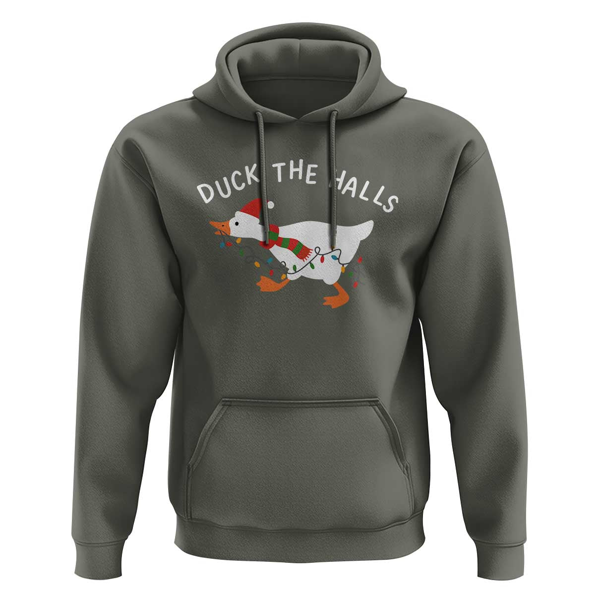 Funny Christmas Silly Goose Hoodie Funny Duck the Halls - Wonder Print Shop