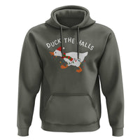 Funny Christmas Silly Goose Hoodie Funny Duck the Halls - Wonder Print Shop