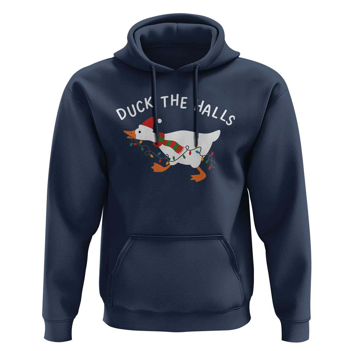 Funny Christmas Silly Goose Hoodie Funny Duck the Halls - Wonder Print Shop