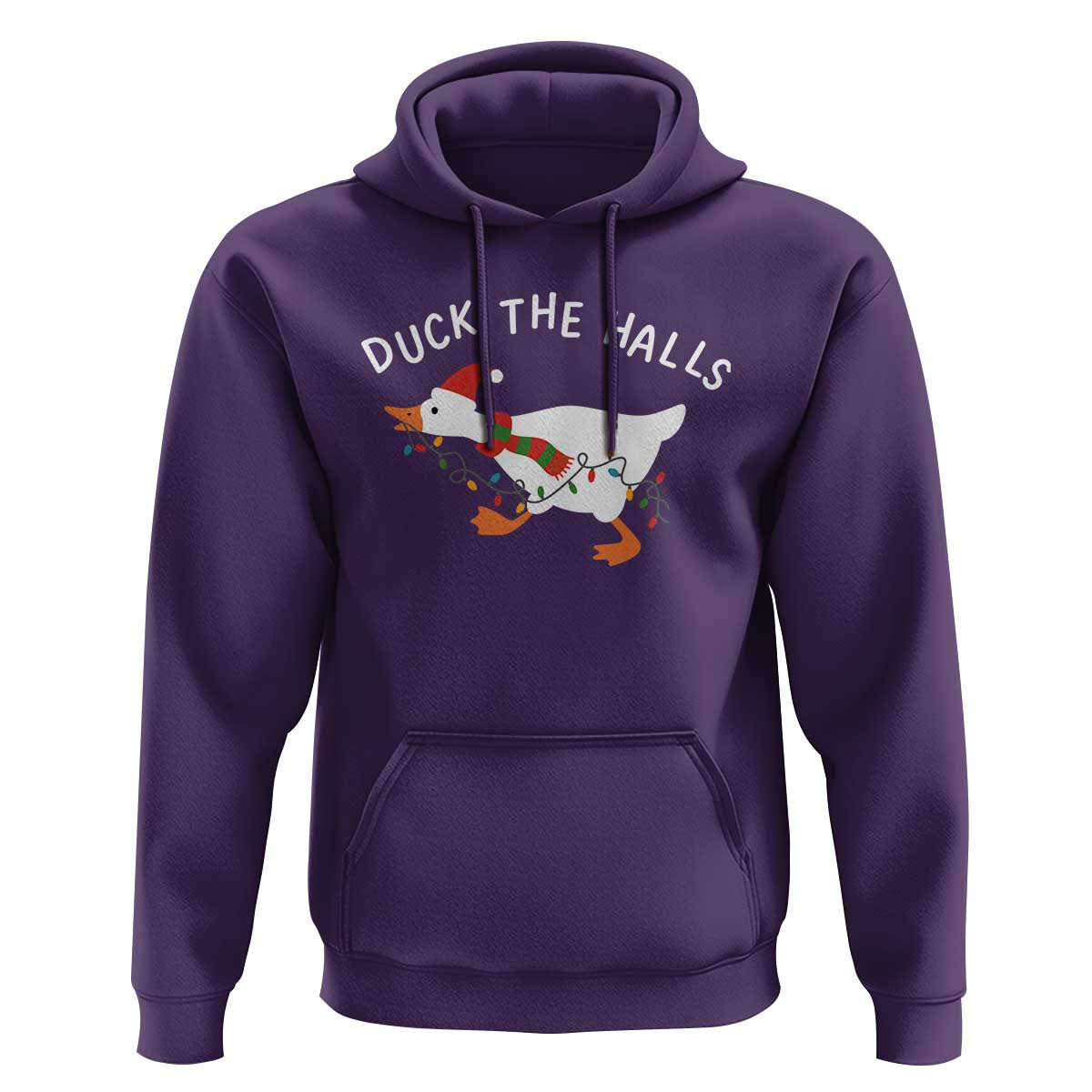 Funny Christmas Silly Goose Hoodie Funny Duck the Halls - Wonder Print Shop