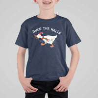 Funny Christmas Silly Goose T Shirt For Kid Funny Duck the Halls - Wonder Print Shop