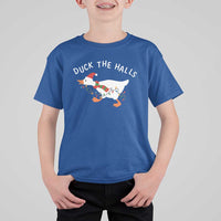 Funny Christmas Silly Goose T Shirt For Kid Funny Duck the Halls - Wonder Print Shop