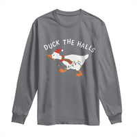 Funny Christmas Silly Goose Long Sleeve Shirt Funny Duck the Halls - Wonder Print Shop