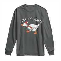 Funny Christmas Silly Goose Long Sleeve Shirt Funny Duck the Halls - Wonder Print Shop