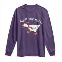 Funny Christmas Silly Goose Long Sleeve Shirt Funny Duck the Halls - Wonder Print Shop