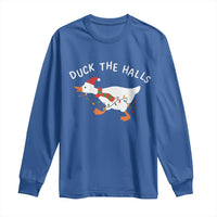 Funny Christmas Silly Goose Long Sleeve Shirt Funny Duck the Halls - Wonder Print Shop