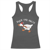 Funny Christmas Silly Goose Racerback Tank Top Funny Duck the Halls - Wonder Print Shop