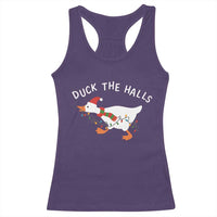 Funny Christmas Silly Goose Racerback Tank Top Funny Duck the Halls - Wonder Print Shop