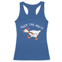 Funny Christmas Silly Goose Racerback Tank Top Funny Duck the Halls - Wonder Print Shop