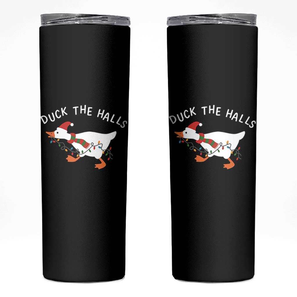 Funny Christmas Silly Goose Skinny Tumbler Funny Duck the Halls - Wonder Print Shop