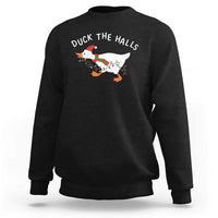 Funny Christmas Silly Goose Sweatshirt Funny Duck the Halls - Wonder Print Shop