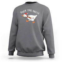 Funny Christmas Silly Goose Sweatshirt Funny Duck the Halls - Wonder Print Shop