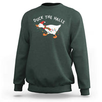 Funny Christmas Silly Goose Sweatshirt Funny Duck the Halls - Wonder Print Shop