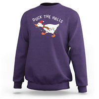Funny Christmas Silly Goose Sweatshirt Funny Duck the Halls - Wonder Print Shop