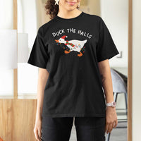 Funny Christmas Silly Goose T Shirt For Women Funny Duck the Halls - Wonder Print Shop