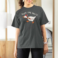 Funny Christmas Silly Goose T Shirt For Women Funny Duck the Halls - Wonder Print Shop