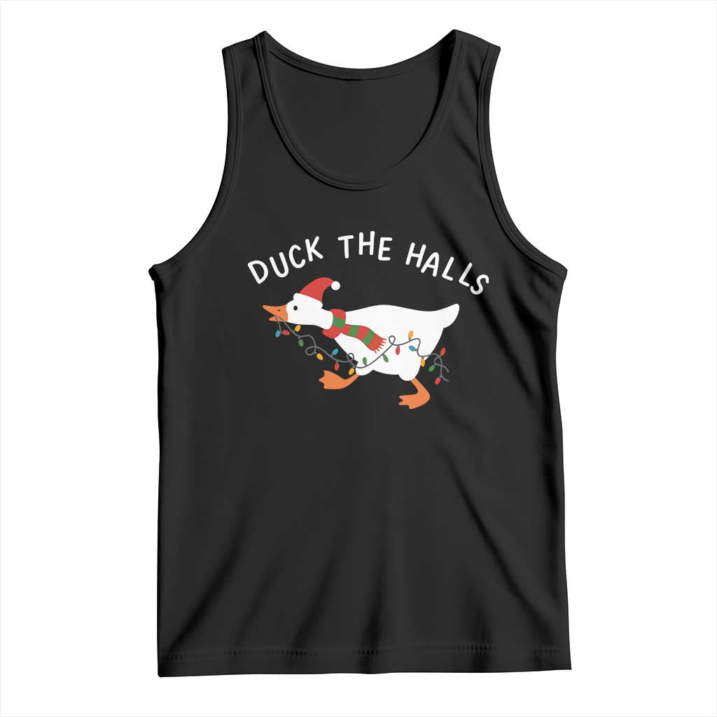 Funny Christmas Silly Goose Tank Top Funny Duck the Halls - Wonder Print Shop