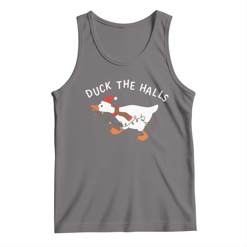 Funny Christmas Silly Goose Tank Top Funny Duck the Halls - Wonder Print Shop