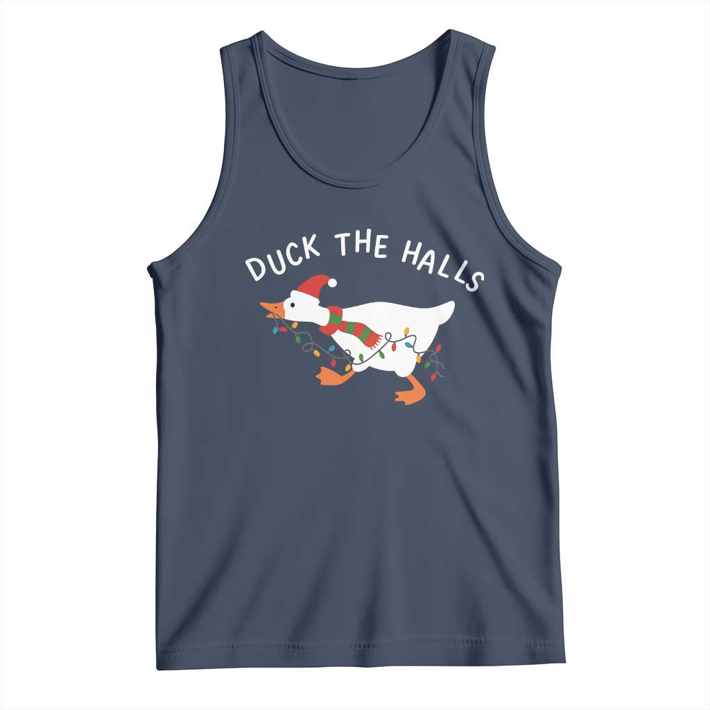 Funny Christmas Silly Goose Tank Top Funny Duck the Halls - Wonder Print Shop