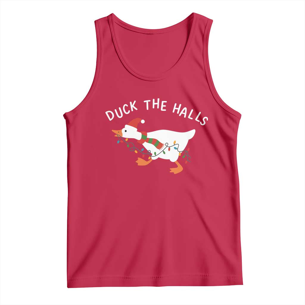 Funny Christmas Silly Goose Tank Top Funny Duck the Halls - Wonder Print Shop