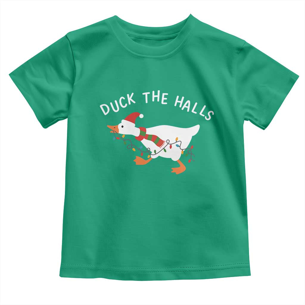 Funny Christmas Silly Goose Toddler T Shirt Funny Duck the Halls - Wonder Print Shop