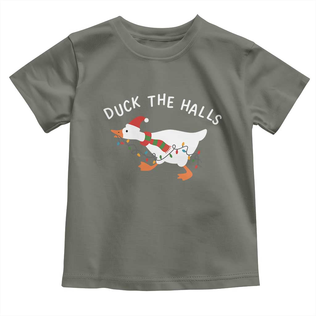 Funny Christmas Silly Goose Toddler T Shirt Funny Duck the Halls - Wonder Print Shop