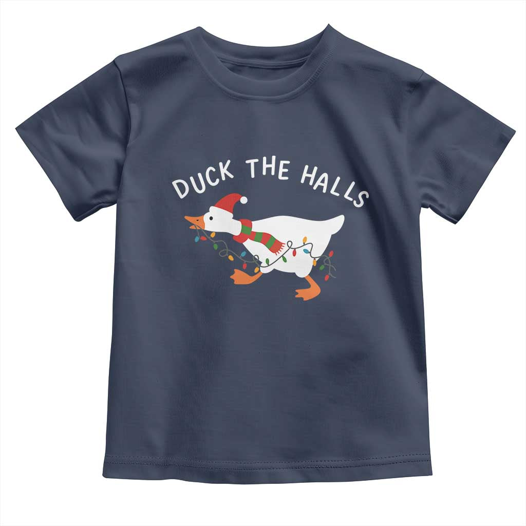 Funny Christmas Silly Goose Toddler T Shirt Funny Duck the Halls - Wonder Print Shop