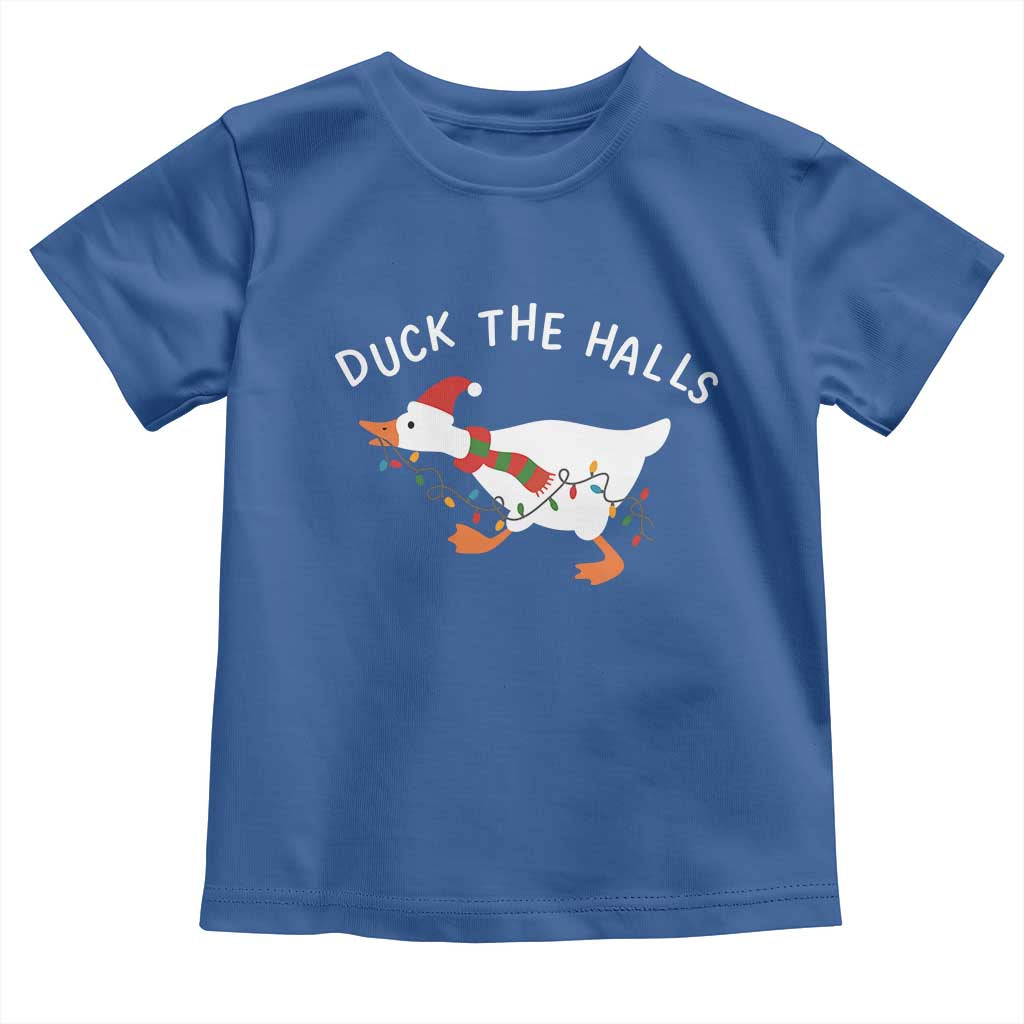 Funny Christmas Silly Goose Toddler T Shirt Funny Duck the Halls - Wonder Print Shop