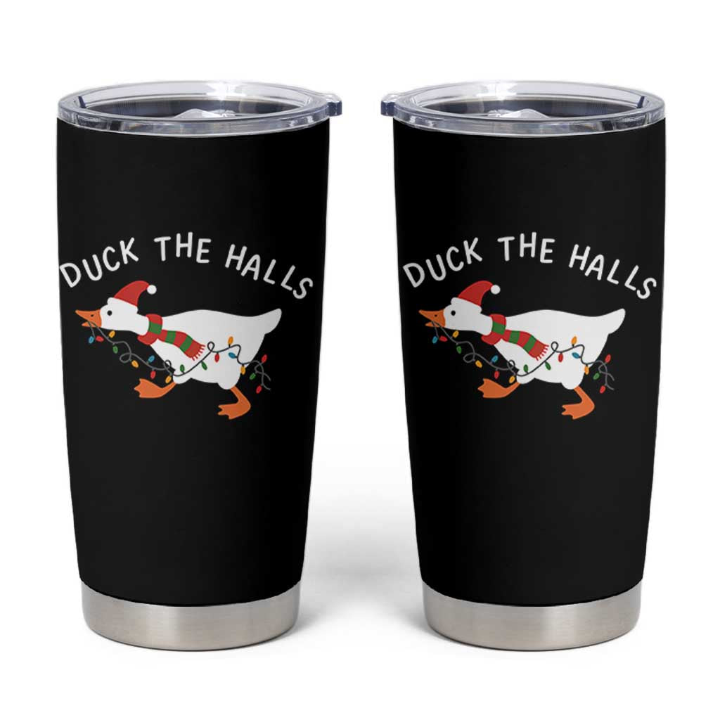 Funny Christmas Silly Goose Tumbler Cup Funny Duck the Halls - Wonder Print Shop