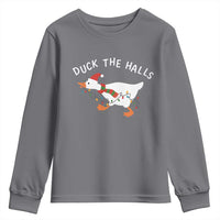 Funny Christmas Silly Goose Youth Sweatshirt Funny Duck the Halls - Wonder Print Shop