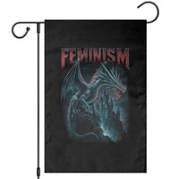 Feminism Dragon Garden Flag Retro Vintage Gothic Fantasy Castle Feminist Empowerment - Wonder Print Shop