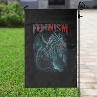 Feminism Dragon Garden Flag Retro Vintage Gothic Fantasy Castle Feminist Empowerment - Wonder Print Shop