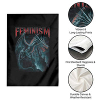 Feminism Dragon Garden Flag Retro Vintage Gothic Fantasy Castle Feminist Empowerment - Wonder Print Shop