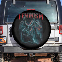 Feminism Dragon Spare Tire Cover Retro Vintage Gothic Fantasy Castle Feminist Empowerment - Wonder Print Shop