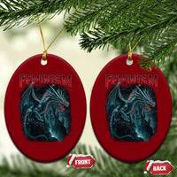 Feminism Dragon Ceramic Ornament Retro Vintage Gothic Fantasy Castle Feminist Empowerment - Wonder Print Shop