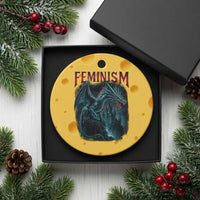 Feminism Dragon Ceramic Ornament Retro Vintage Gothic Fantasy Castle Feminist Empowerment - Wonder Print Shop