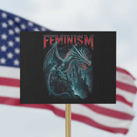 Feminism Dragon Protest Sign Retro Vintage Gothic Fantasy Castle Feminist Empowerment - Wonder Print Shop