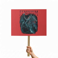 Feminism Dragon Protest Sign Retro Vintage Gothic Fantasy Castle Feminist Empowerment - Wonder Print Shop