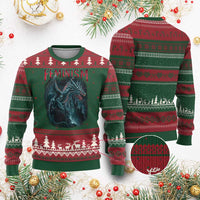 Feminism Dragon Ugly Christmas Sweater Retro Vintage Gothic Fantasy Castle Feminist Empowerment - Wonder Print Shop