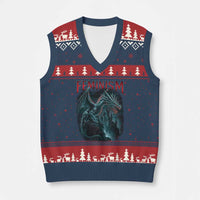 Feminism Dragon V-Neck Knit Sweater Vest Retro Vintage Gothic Fantasy Castle Feminist Empowerment - Wonder Print Shop